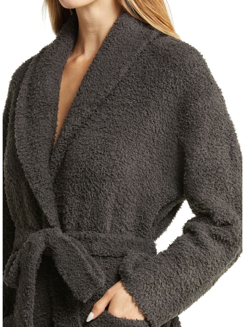 BAREOOT DREAMS LUXURY PLUSH SKULL EMBELLISHED ROBE - Picture 2 of 3
